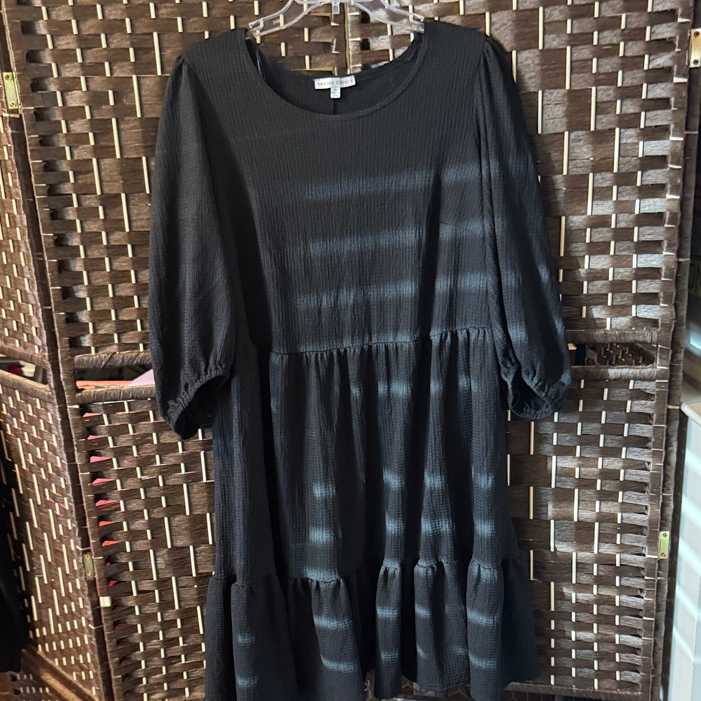 Sandra Darren Black Midi Dress